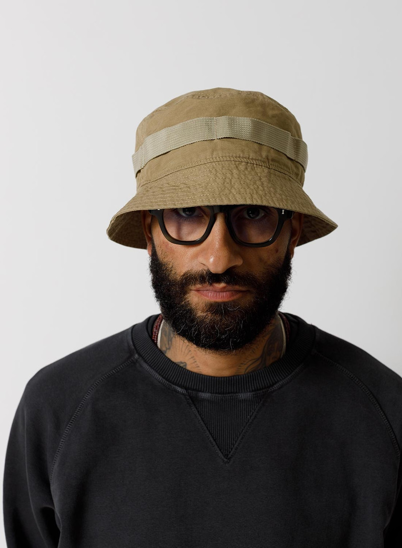 Nigel Cabourn Nam Bucket Hat (Cotton Ripstop) in Tan outlook