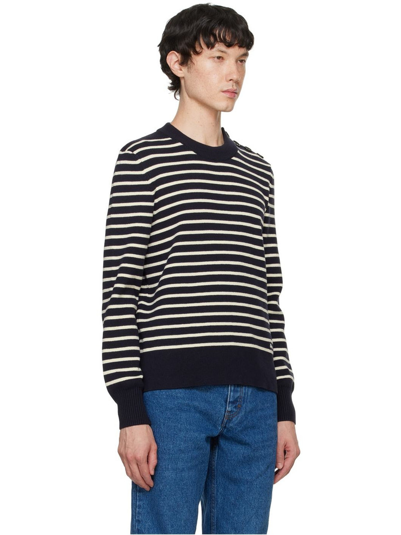 Navy & White Striped Sweater 2