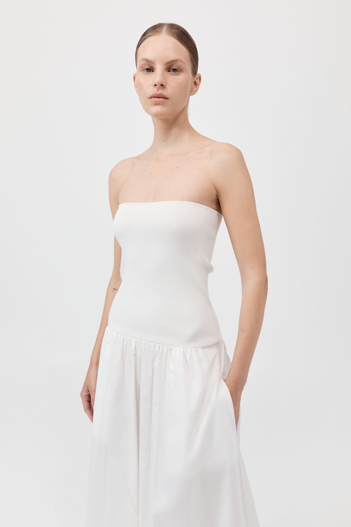 Strapless Dress - White - 3