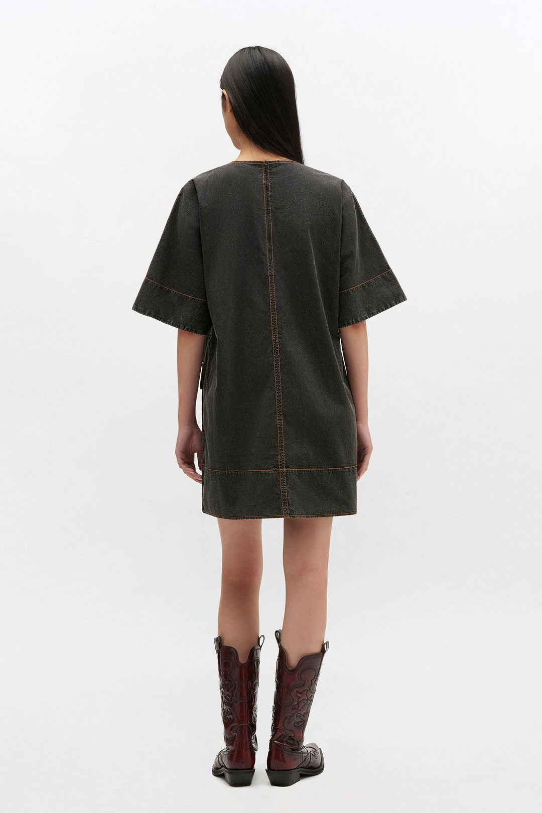 Washed Stretch Cotton Boxy Dress - 2