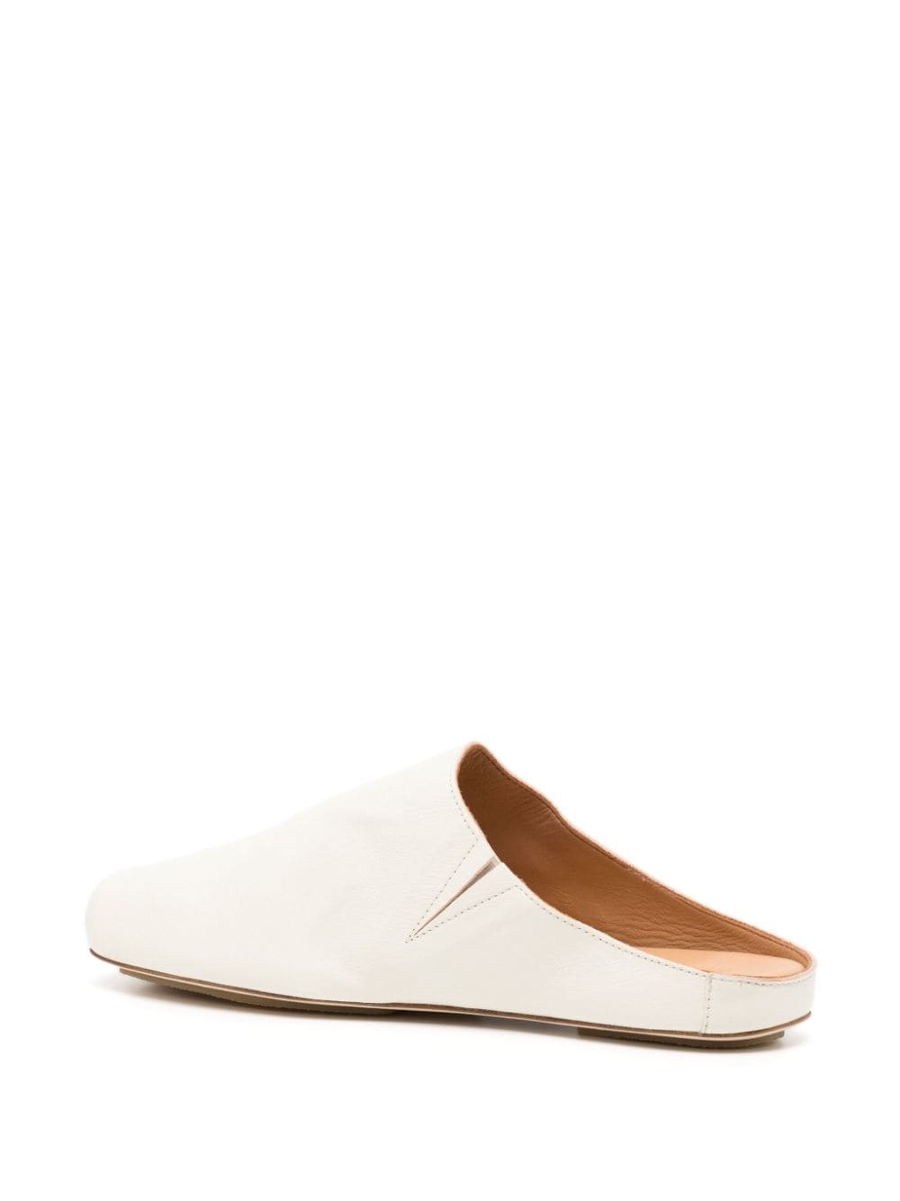 square-toe leather slippers - 3