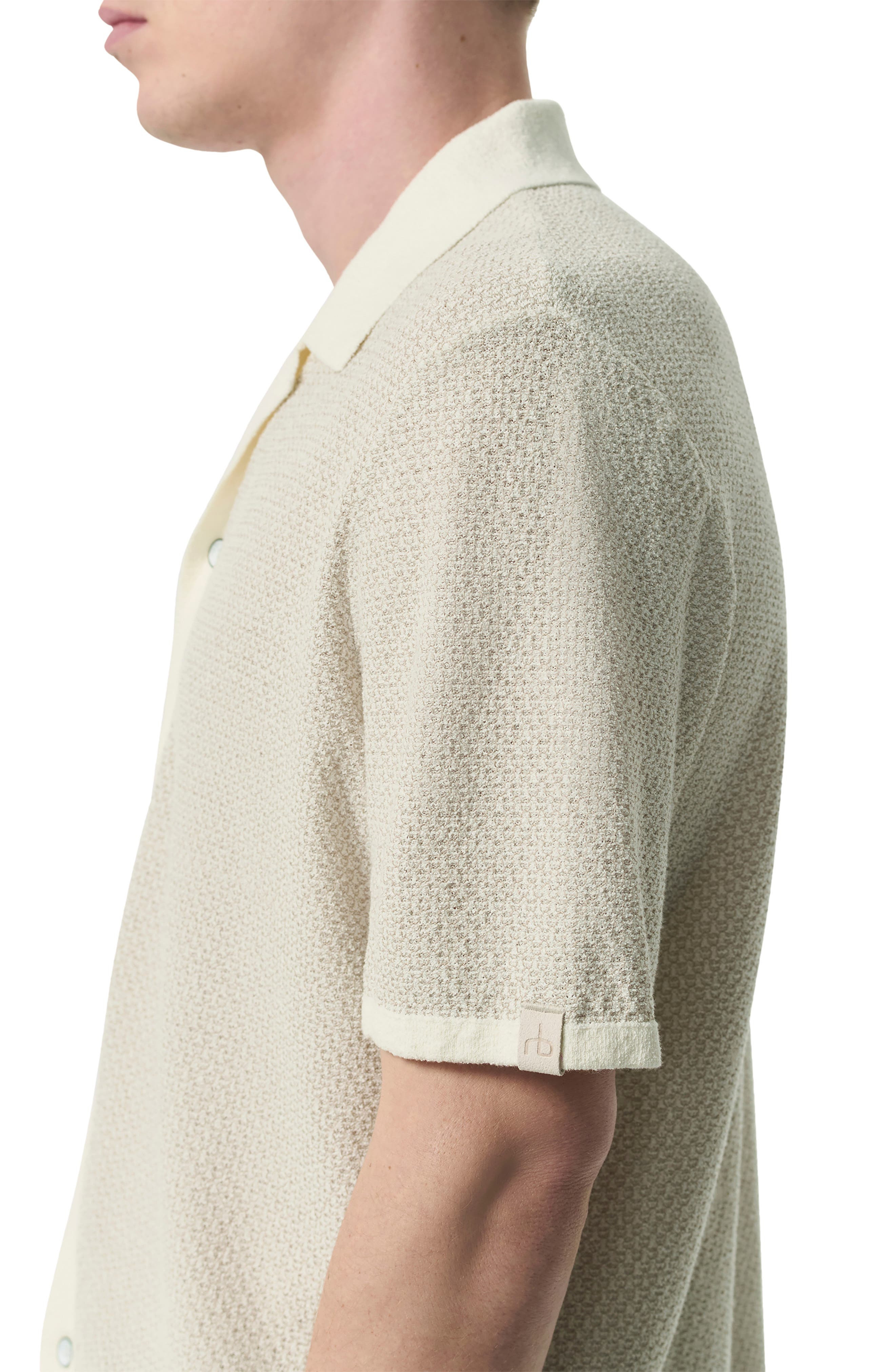 rag & bone Zigzag Avery Zuma Toweling Camp Shirt in Ivory at Nordstrom - 6