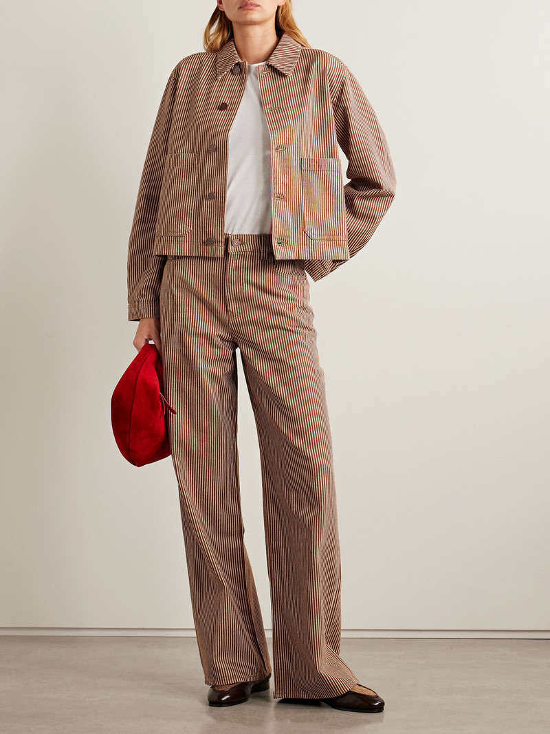 LA LIGNE Isadora Striped Cotton Wide-leg Pants outlook