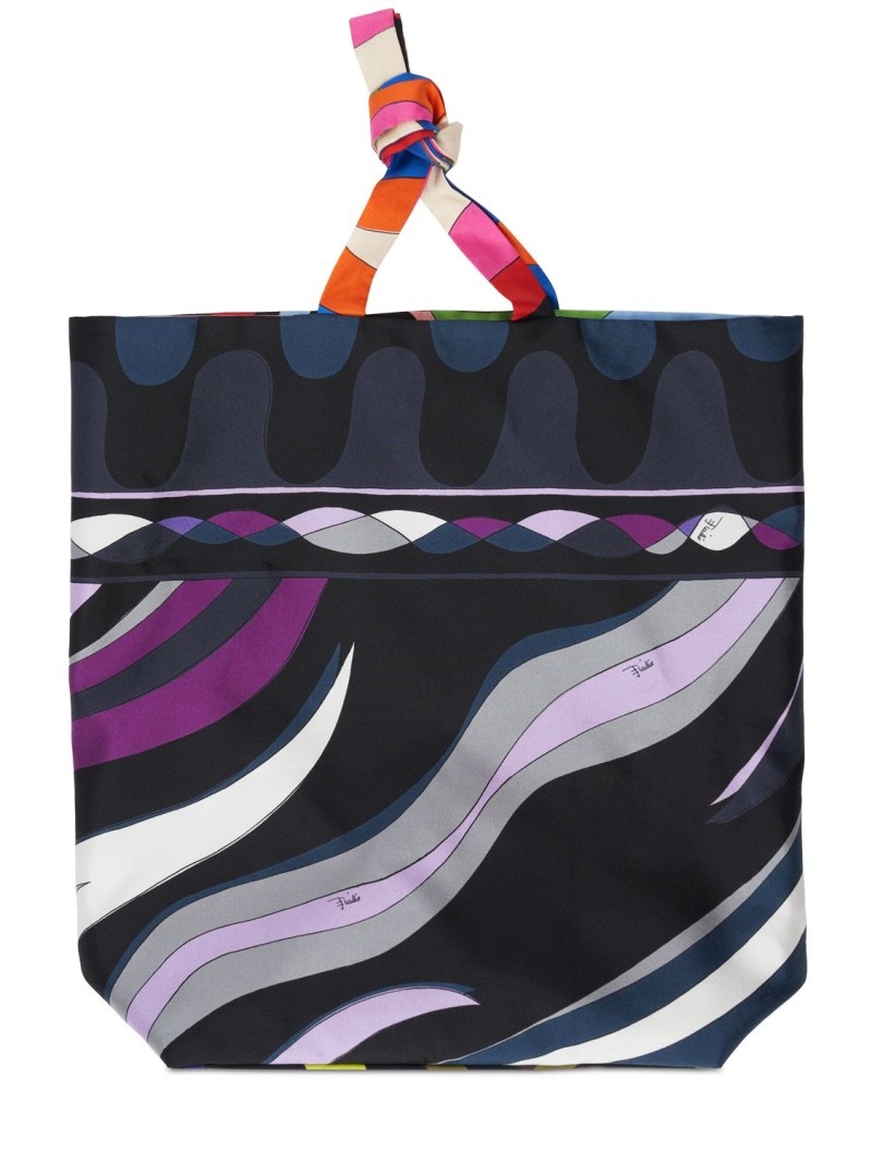 Gallery reversible silk tote bag - 1