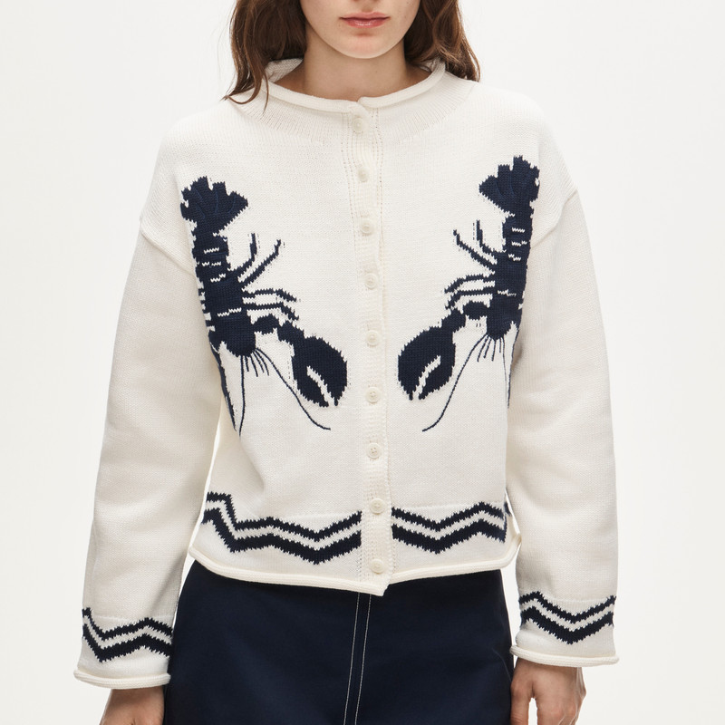 2025 Rollneck™ cardigan with lobster intarsia 4