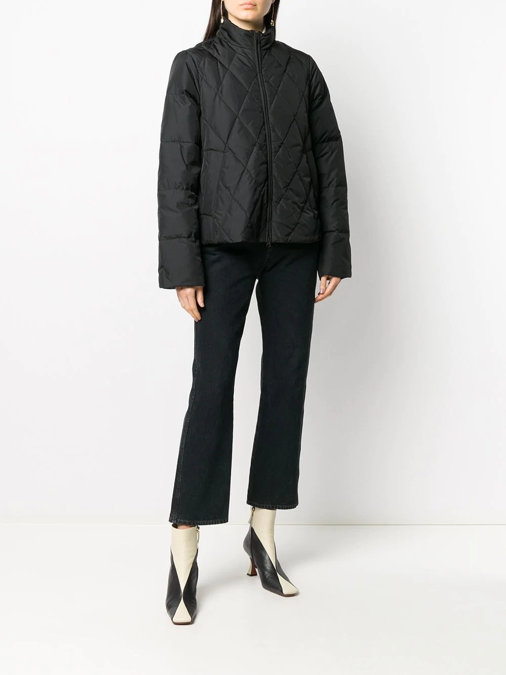 scarf-panelled puffer jacket - 6