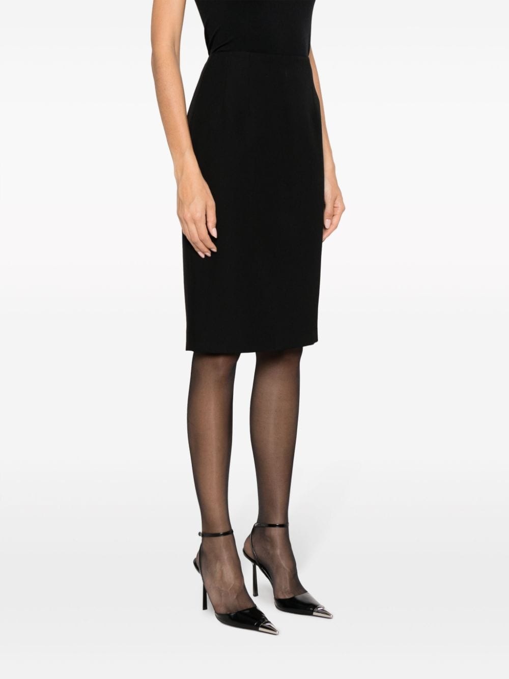 wool-blend pencil midi skirt - 3