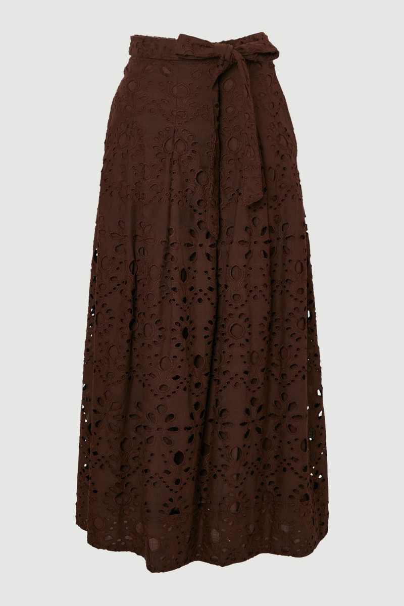 Cotton Broderie Woven Maxi Skirt 4