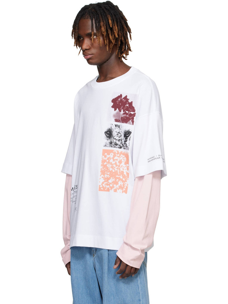 Dries Van Noten White Long Sleeve Show T-shirt outlook