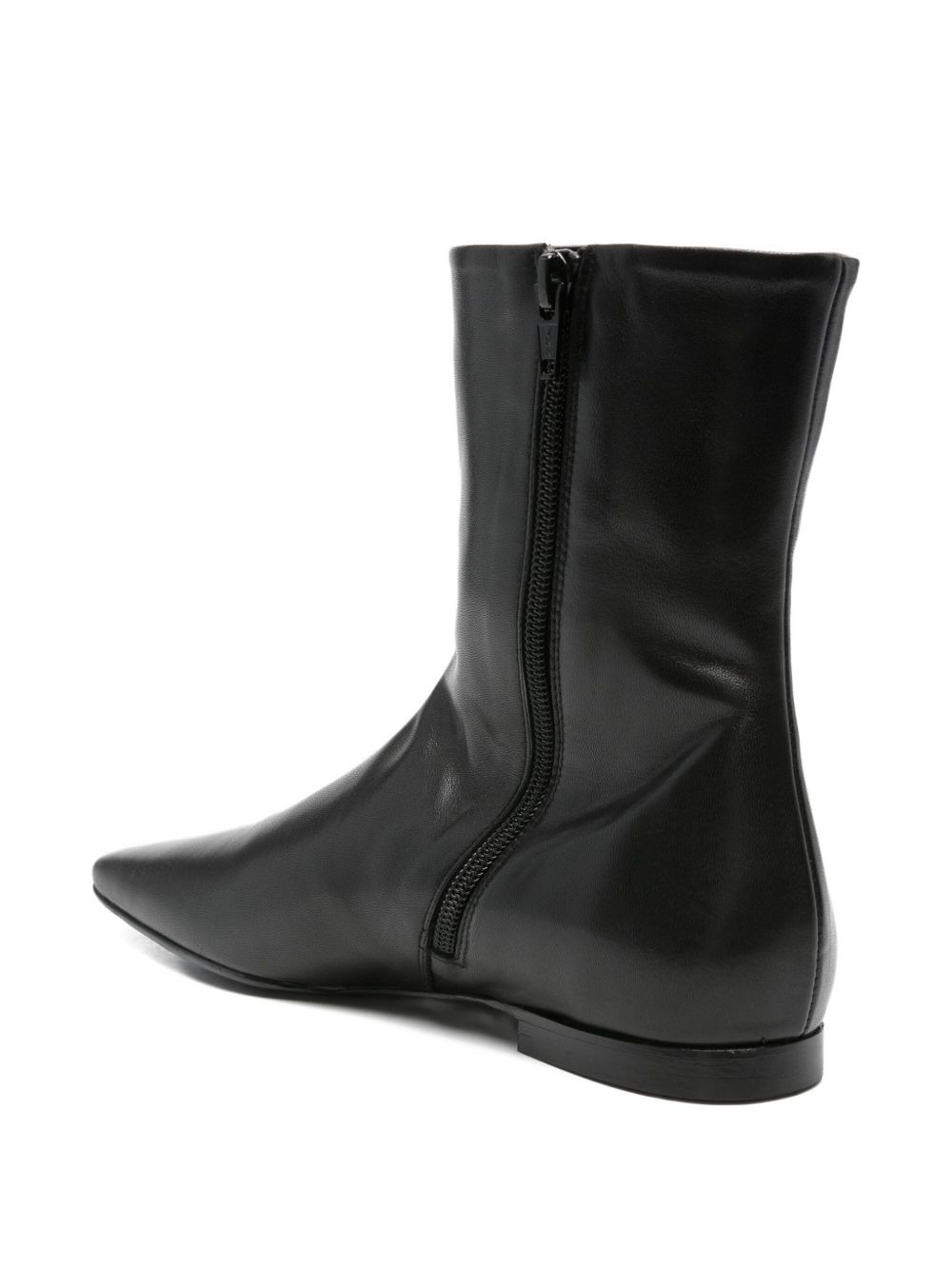 zipped leather boots - 3
