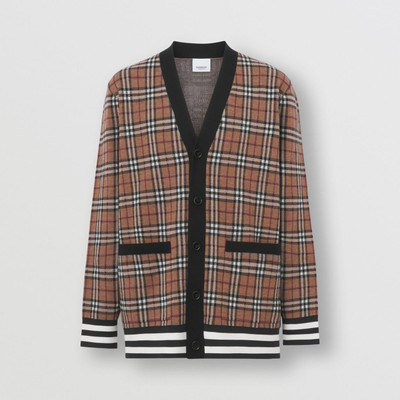 Burberry Check Wool Jacquard Cardigan outlook