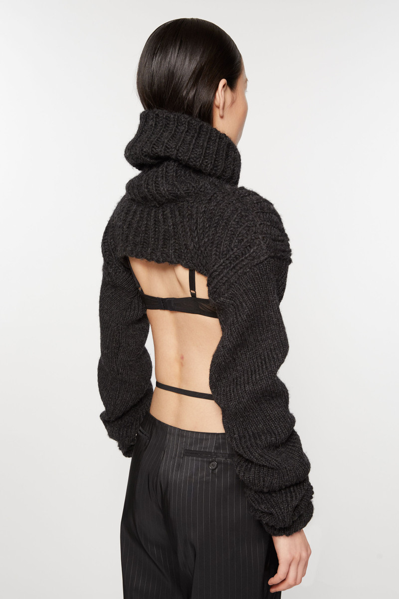 Cropped high neck knit - Anthracite/grey 3