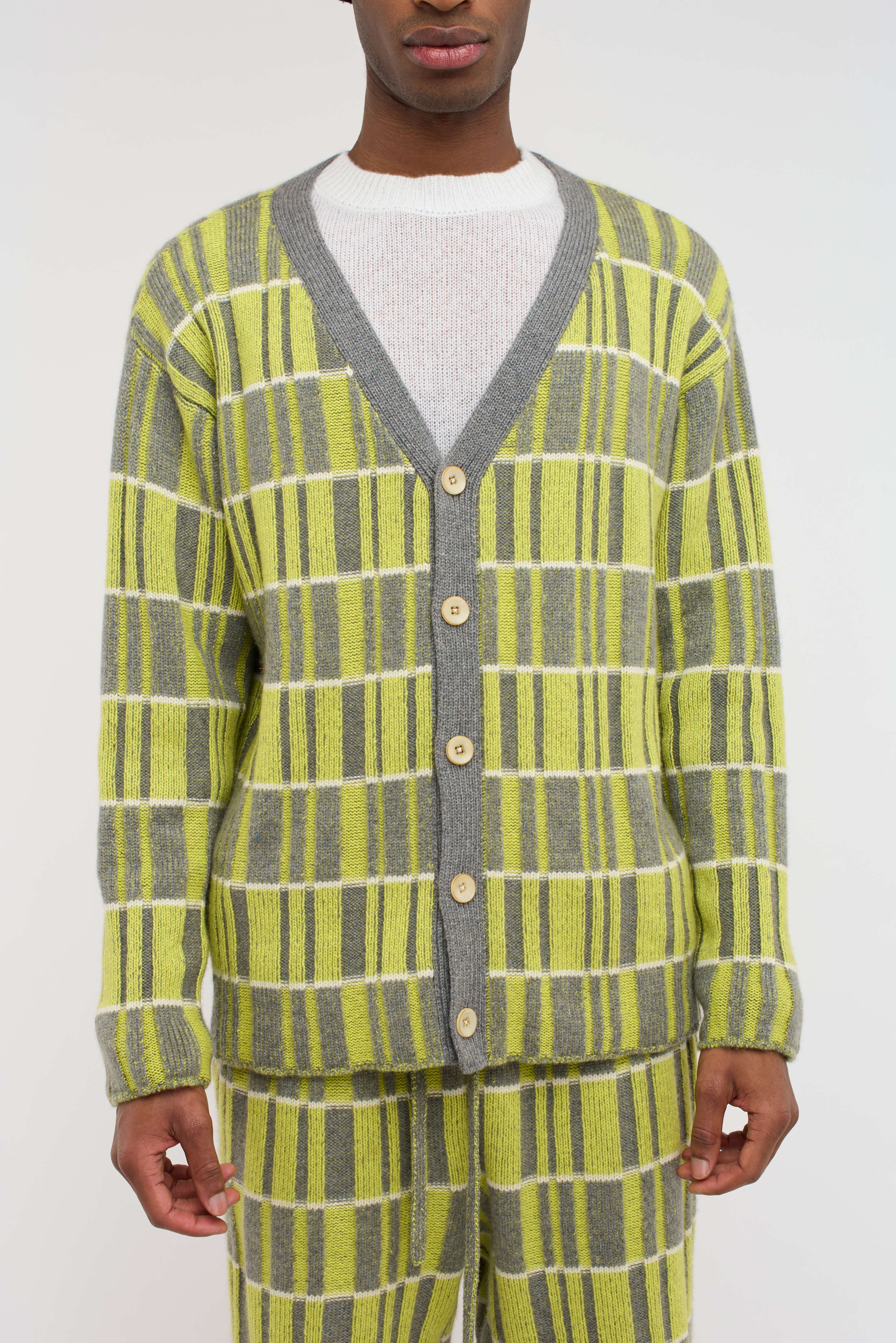 VARIEGATED PLAID CARDIGAN - 4