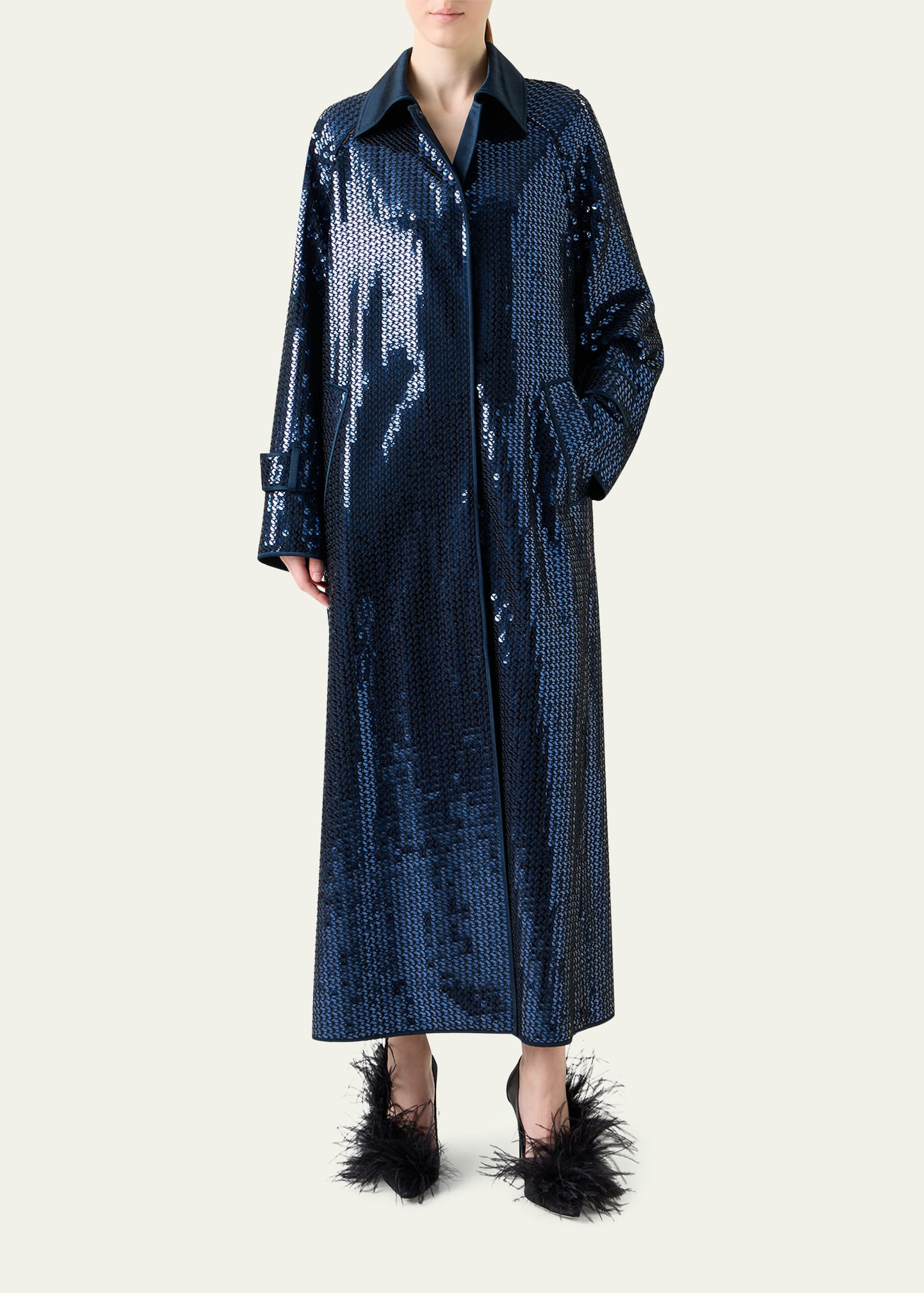 Estelle Sequined Chiffon Maxi Coat - 2