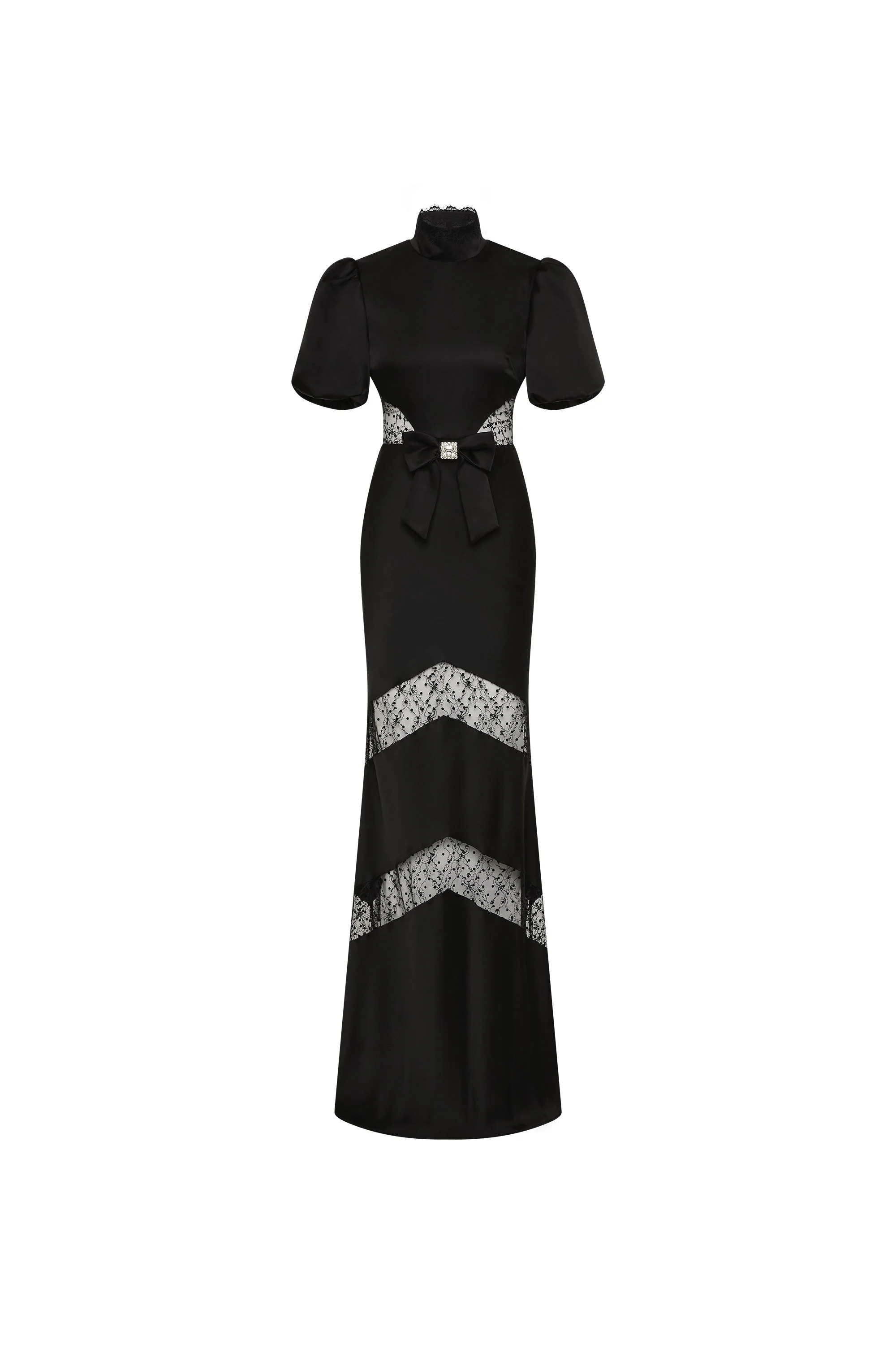 Noire Short Sleeve Gown - 1