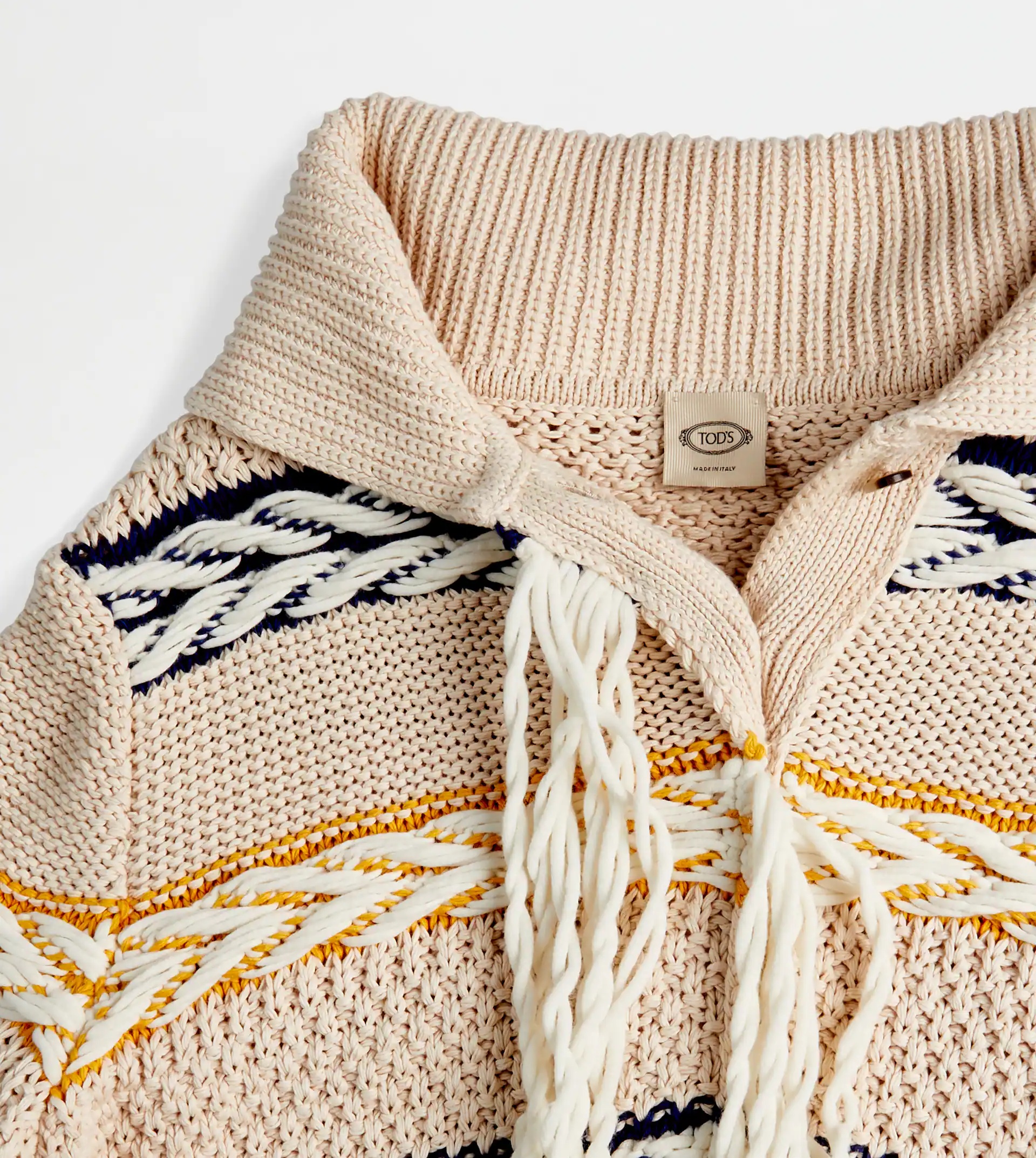 JUMPER IN MAXI PIQUET - BEIGE, YELLOW, BLUE - 3