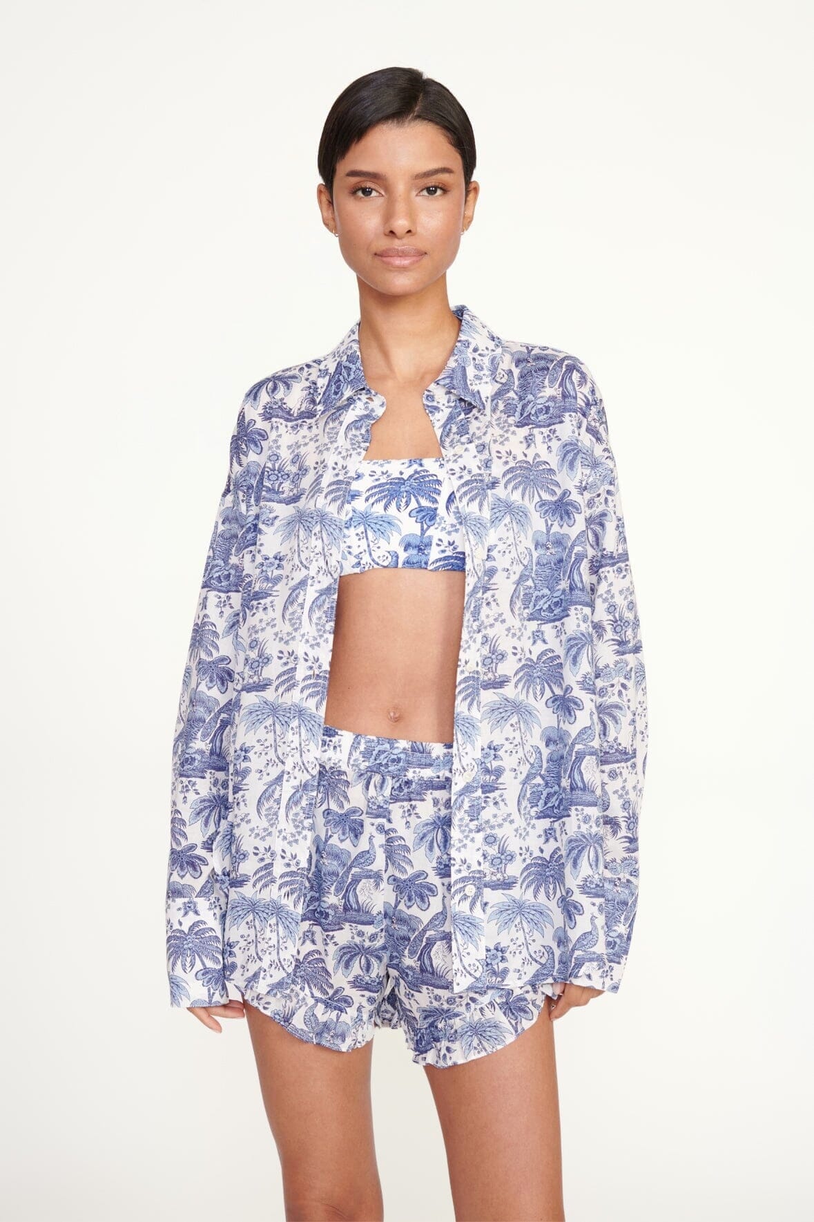 STAUD COLTON SHIRT BLUE TOILE - 5