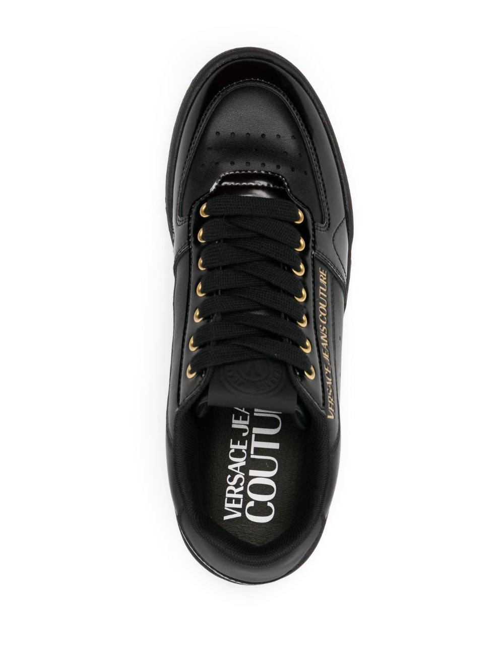 logo-debossed leather sneakers - 4