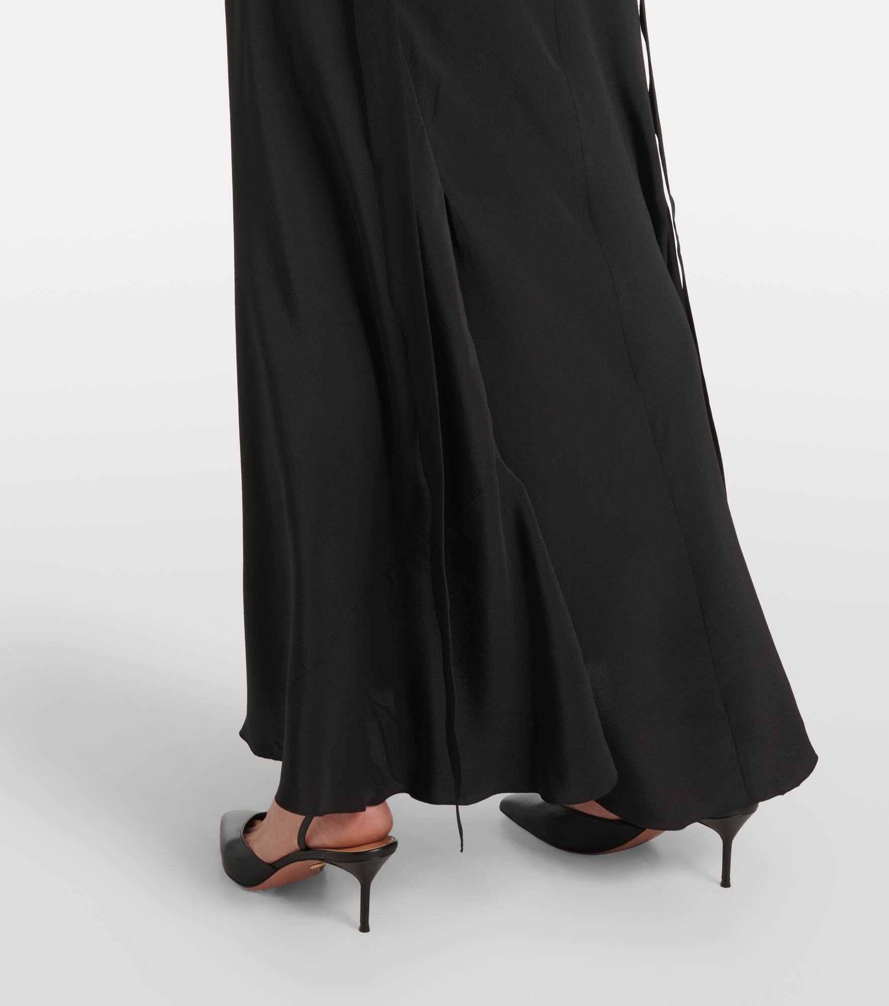 Lace-trimmed silk midi dress - 5