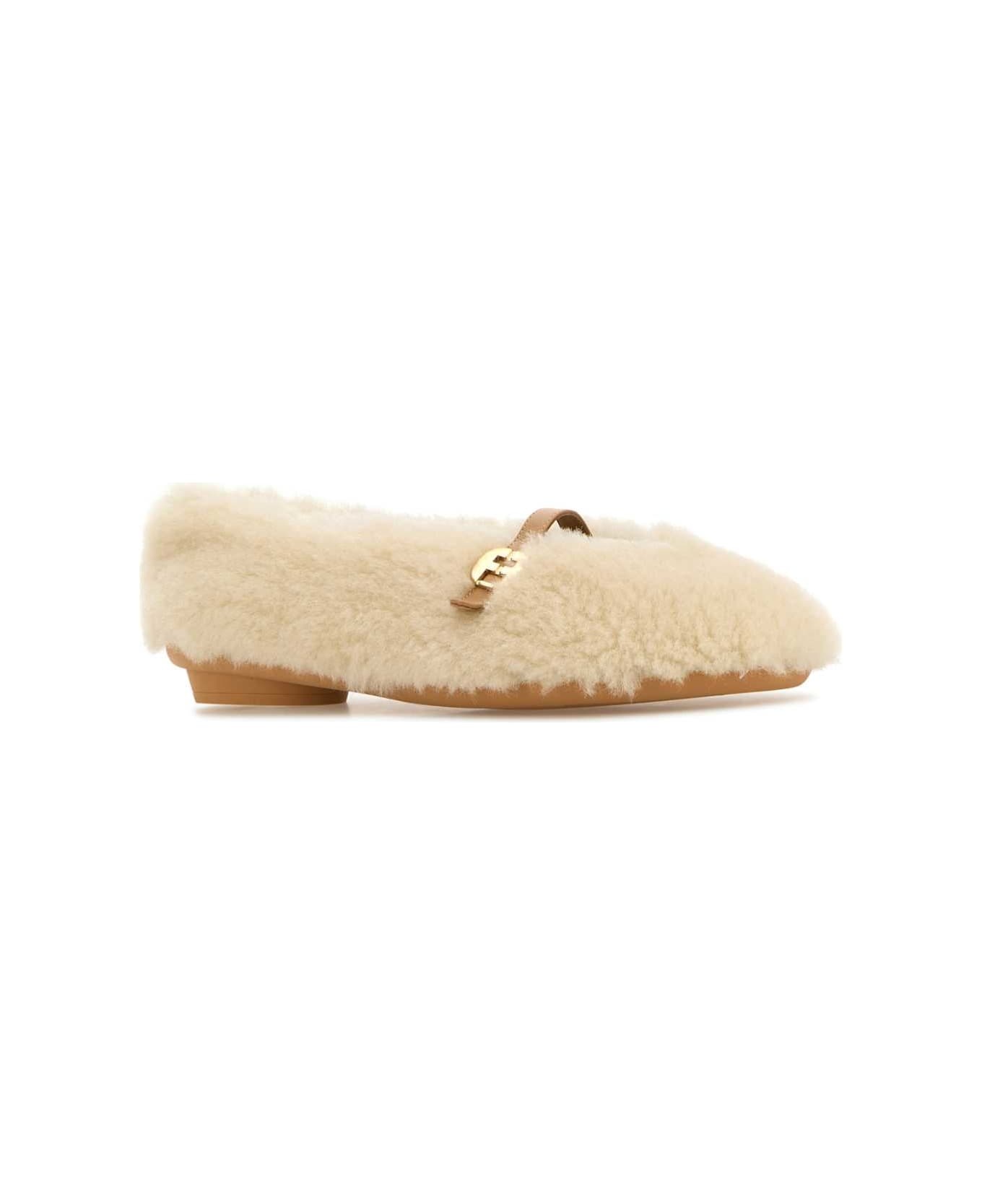Ivory Shearling Noella Ballerinas - 2