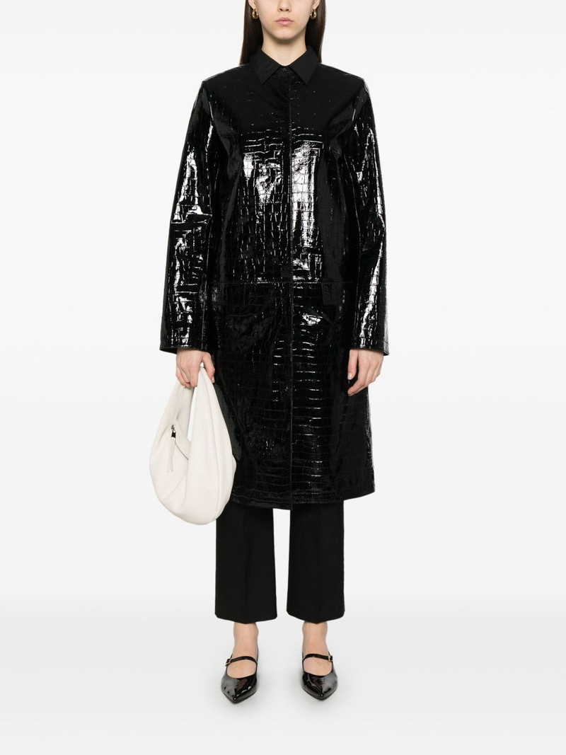 Totême crocodile-embossed coat outlook