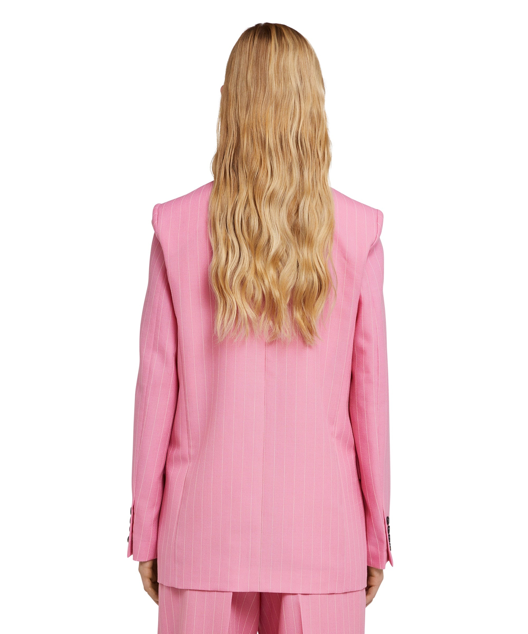 Double-breasted wool jacket with "Pinstripe Wool" motif - 3