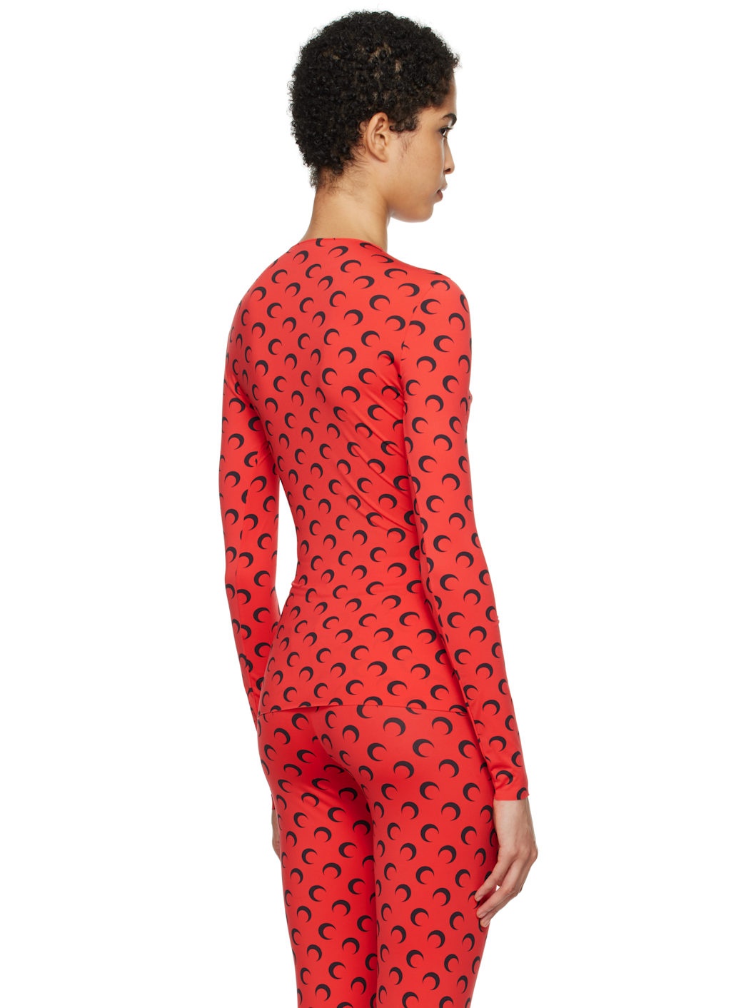 Red Recycled Moon Crewneck T-Shirt - 3