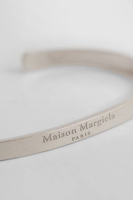 Maison margiela men's silver logo cuff - 4