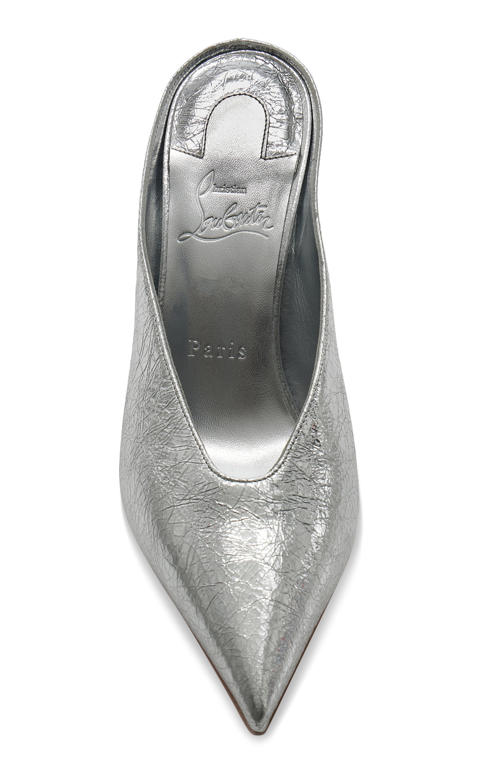 Miss Z 80mm Metallic Leather Mules silver - 2