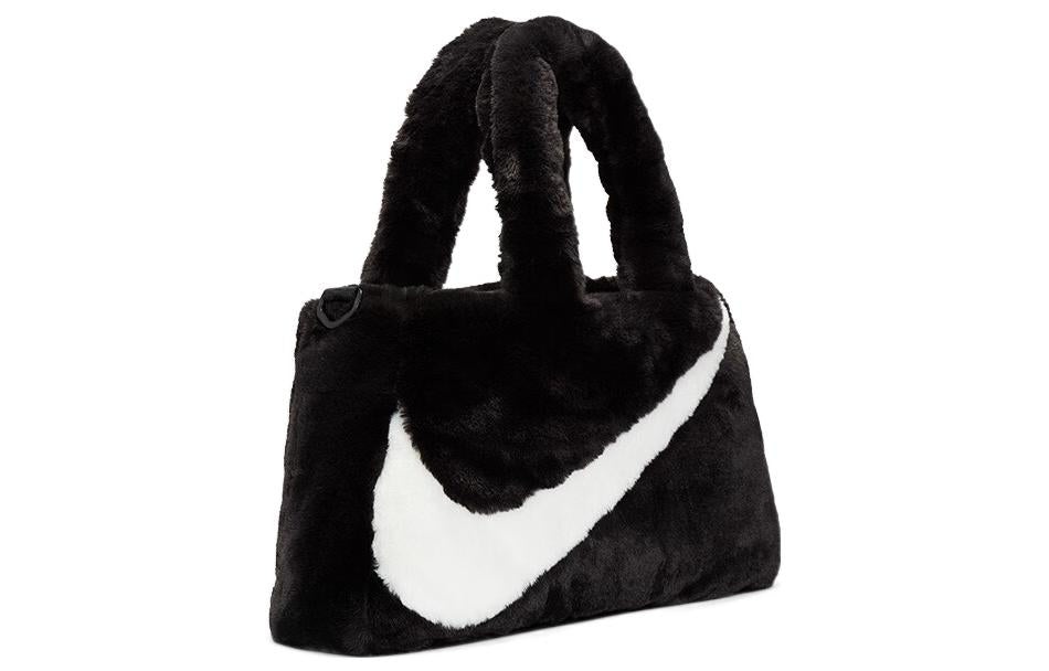 Nike NSW Faux Fur Tote Bag 'Black White' DQ5804-010 - 2