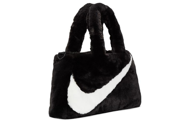Nike Nike NSW Faux Fur Tote Bag 'Black White' DQ5804-010 outlook