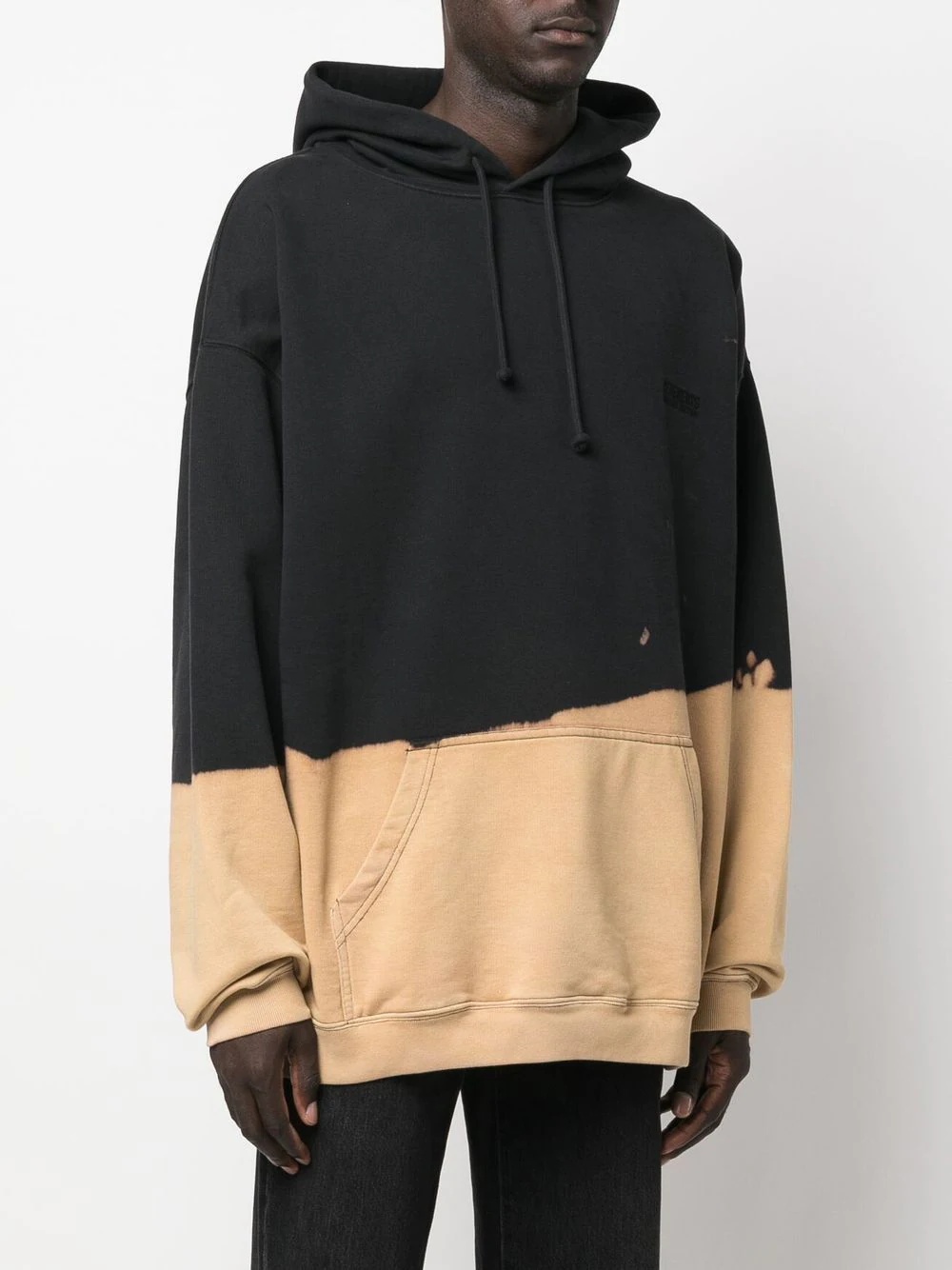 bleached-effect oversized hoodie - 3