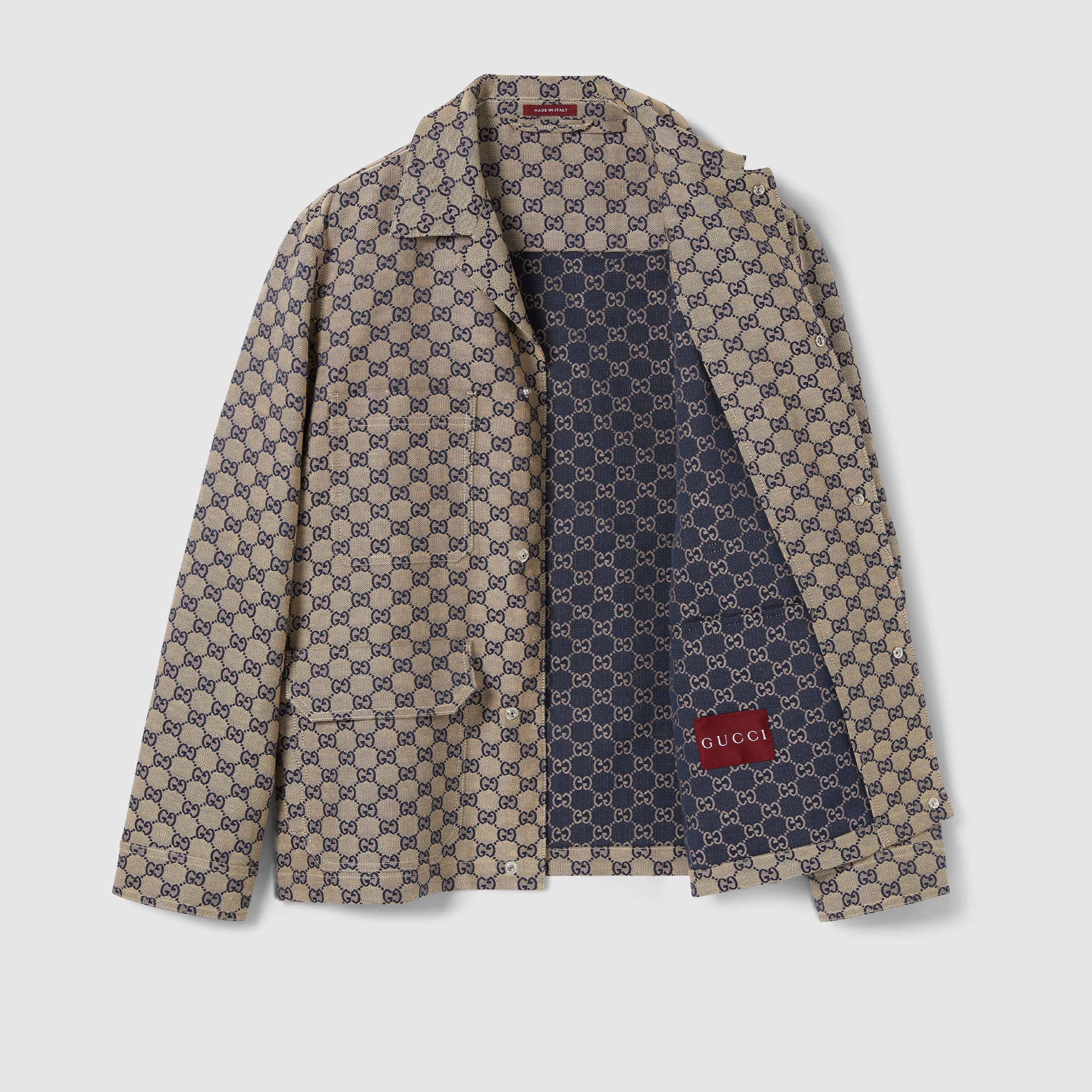 GG linen blend canvas jacket - 8