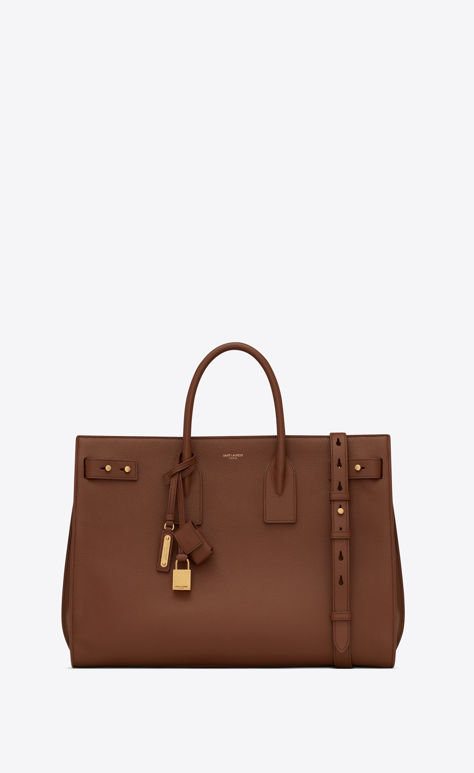 sac de jour thin large bag in grained leather - 1