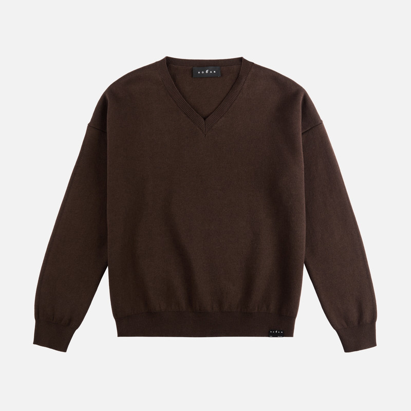 V-neck pullover in doubled knit 1