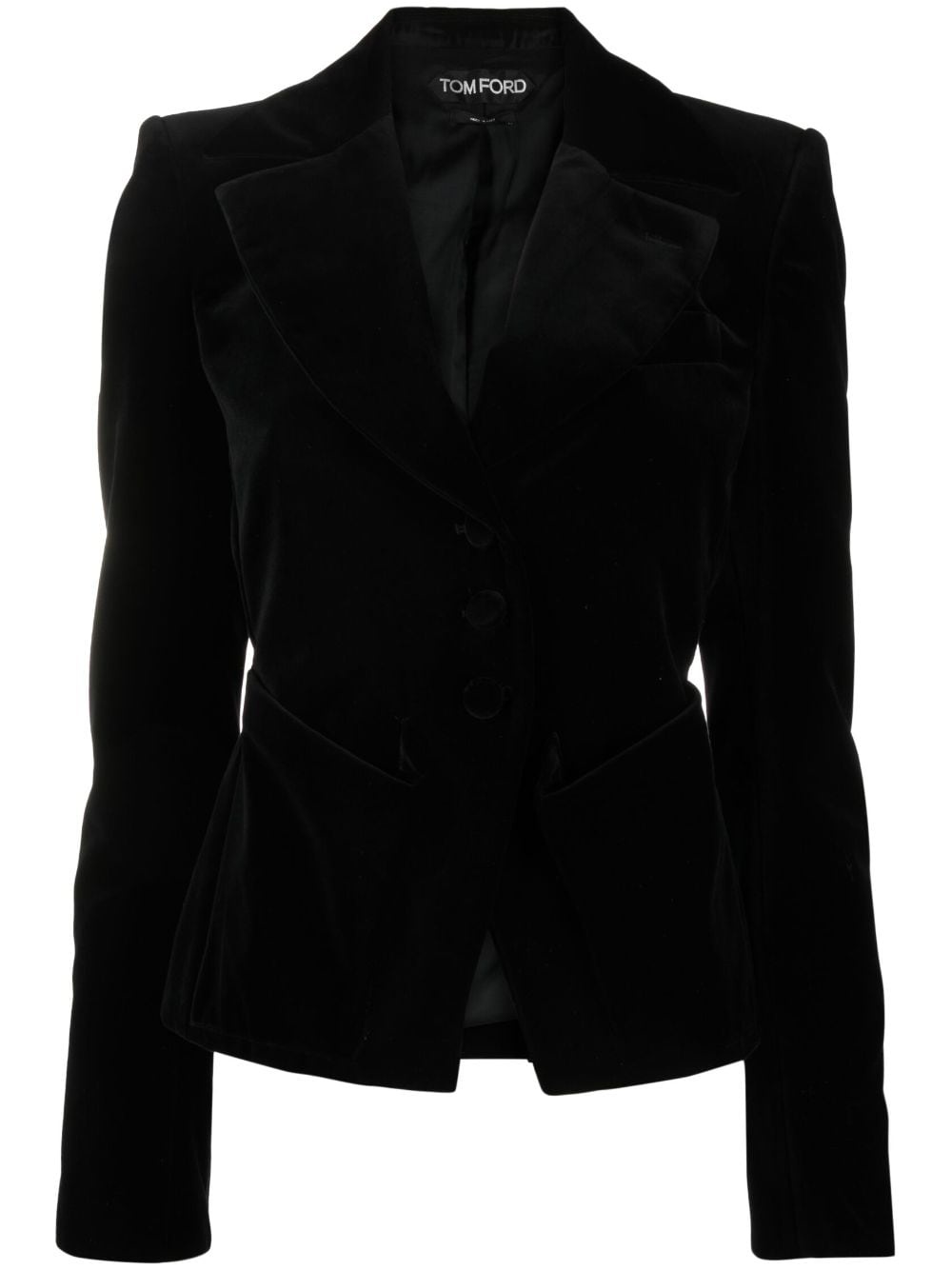 adjustable cotton-velvet blazer - 1