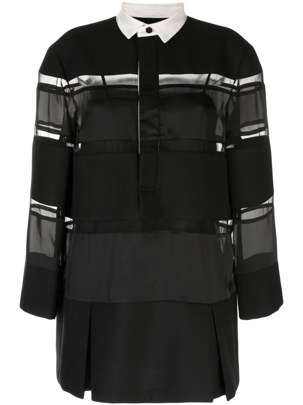 contrasting-collar panelled minidress - 1