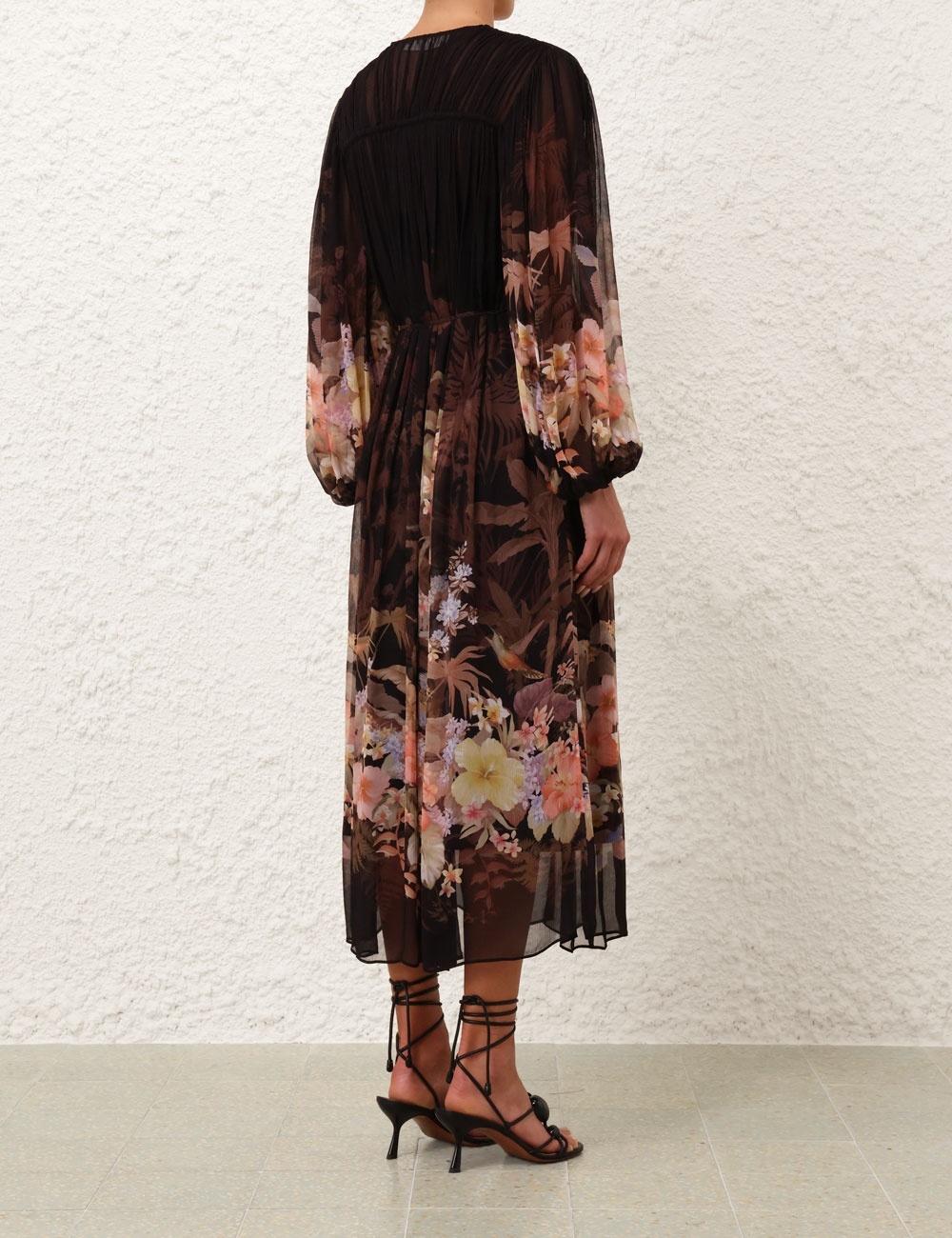 【Zimmermann】ILLUMINATE DRAWN SHEATH DRESS シフォン ミディ Zimmermann ILLUMINATE DRAWN SHEATH DRESS | REVERSIBLE