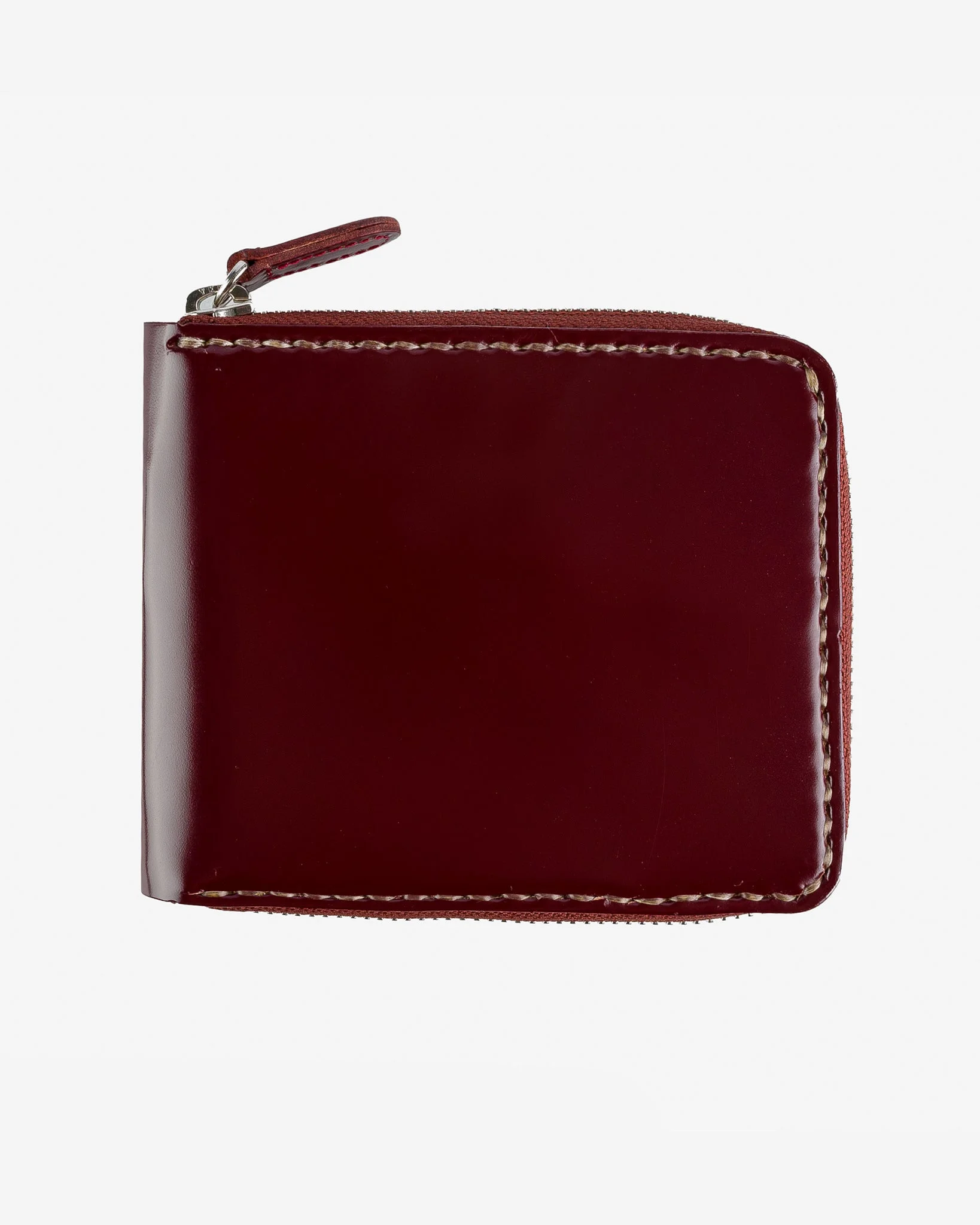 ZIP-SECURED SHELL CORDOVAN WALLET - OXBLOOD - 1