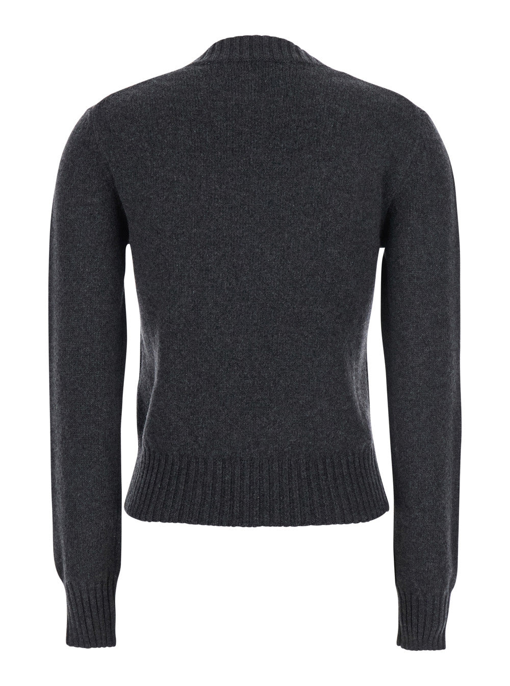 Ami Paris Women Brown Crewneck Sweater With Adc Embroidery In Cashmere Woman - 2