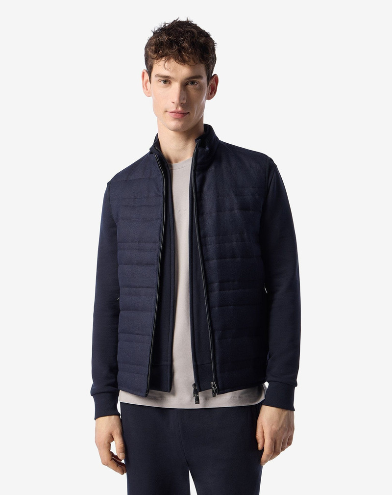 CORNELIANI Reversible padded navy blue gilet outlook
