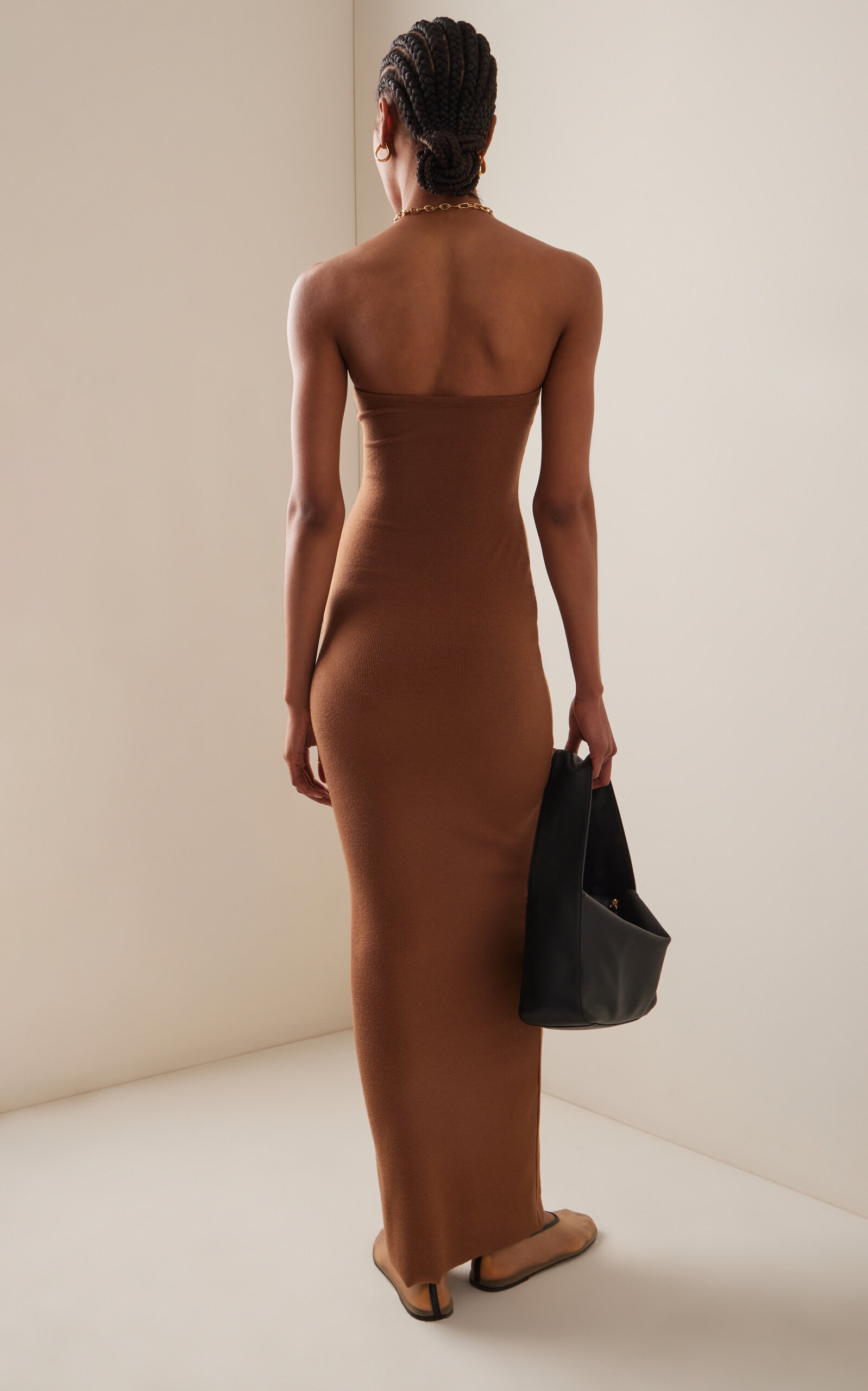 Jersey Maxi Tube Dress brown - 4