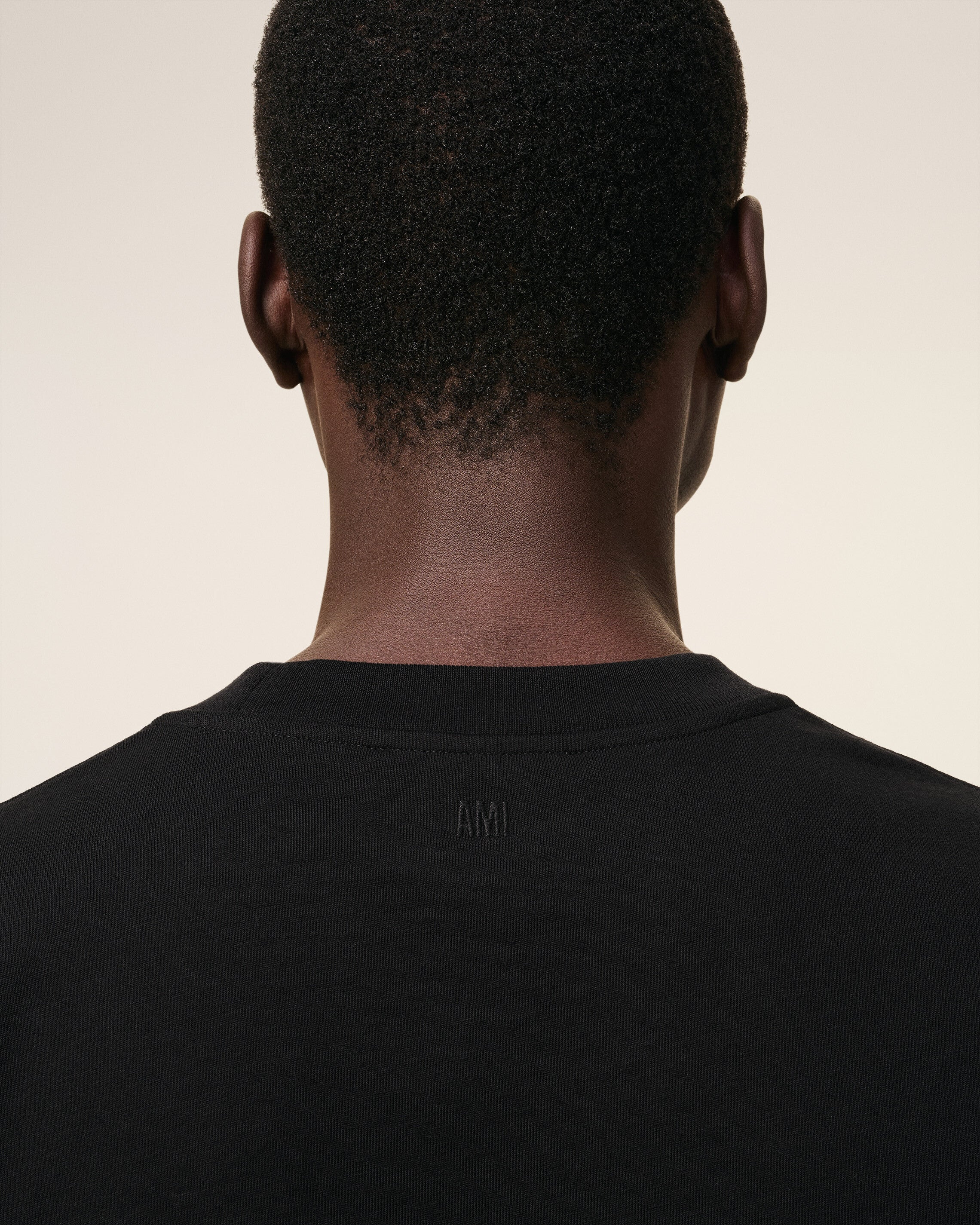 BLACK COTTON AMI DE COEUR T-SHIRT - 4