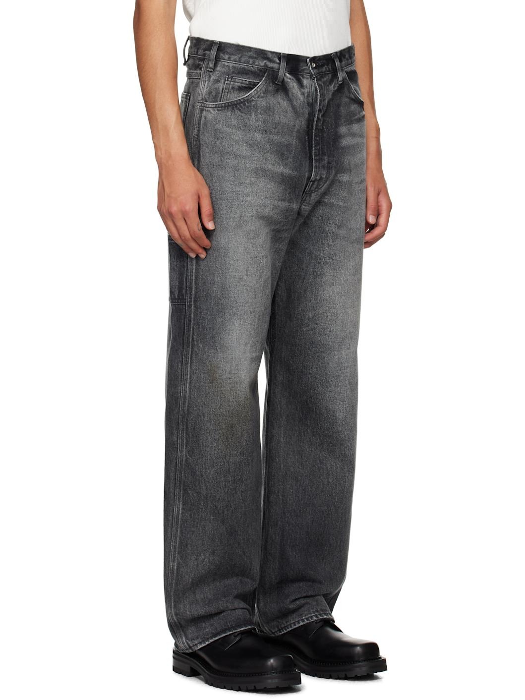 Black Selvedge Faded Heavy Painter Jeans - 4