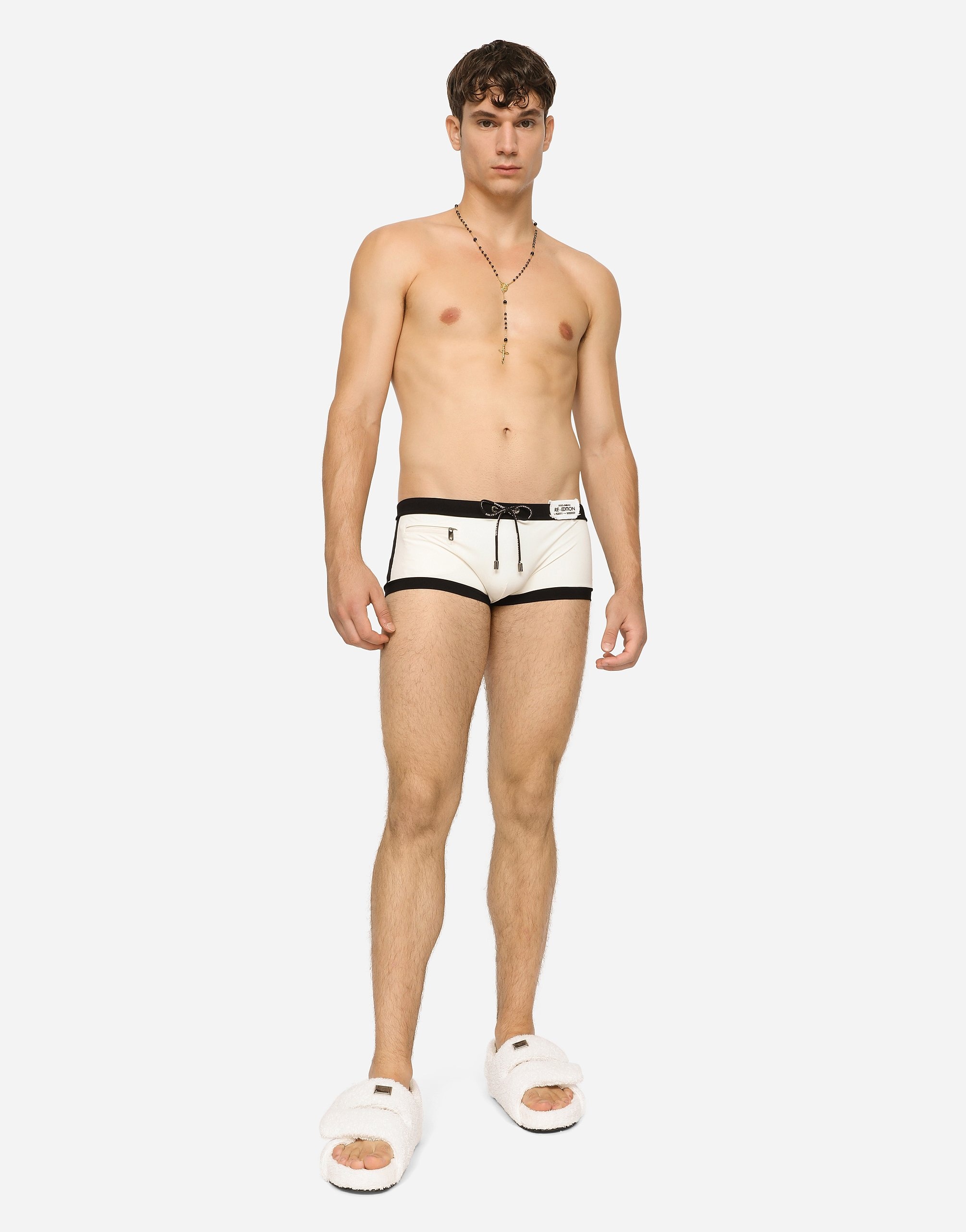 High-legged swim trunks with patch - 2