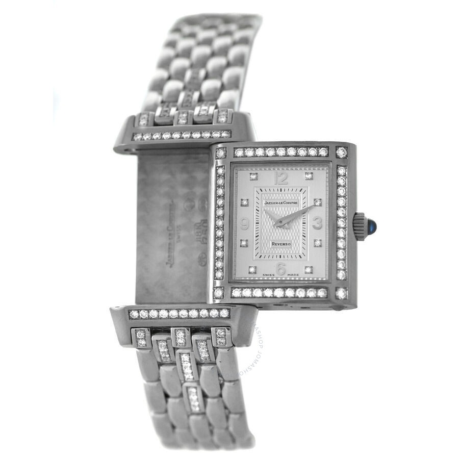 Pre-owned Jaeger-LeCoultre Reverso Quartz Diamond Silver Dial Ladies Watch 267.3.08 - 5