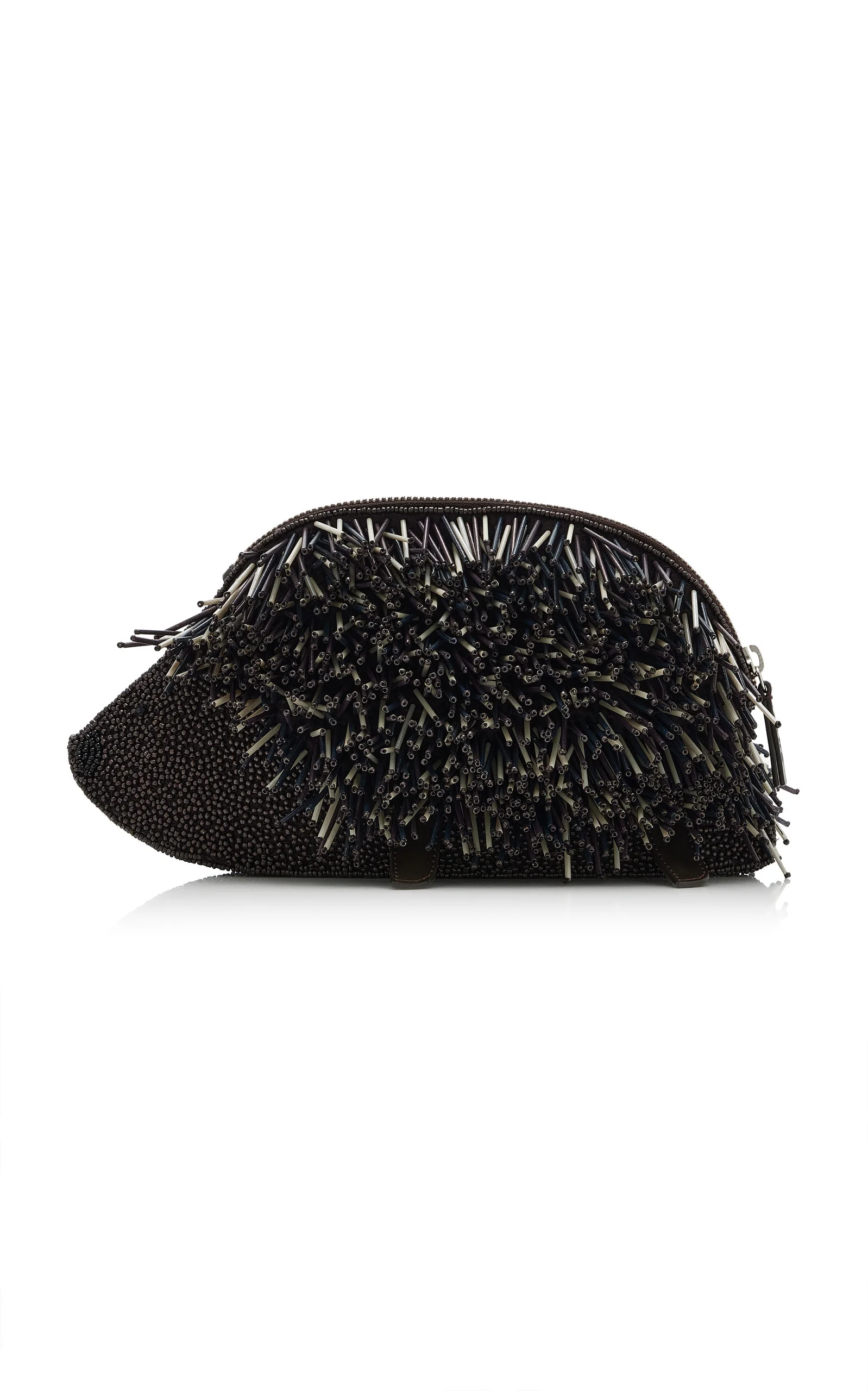 Porcupine Beaded Leather Clutch - 1