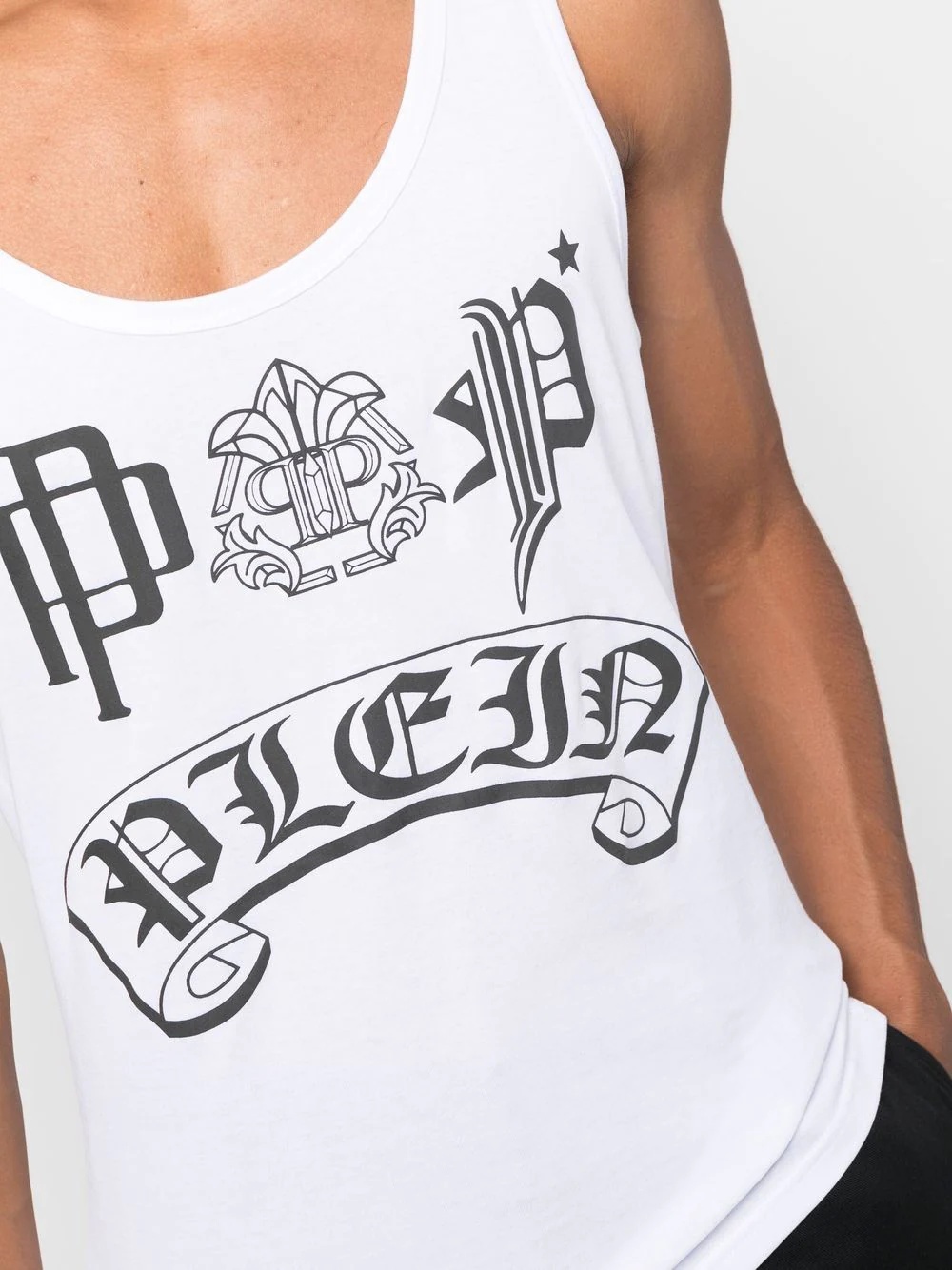 logo-print cotton tank top - 5