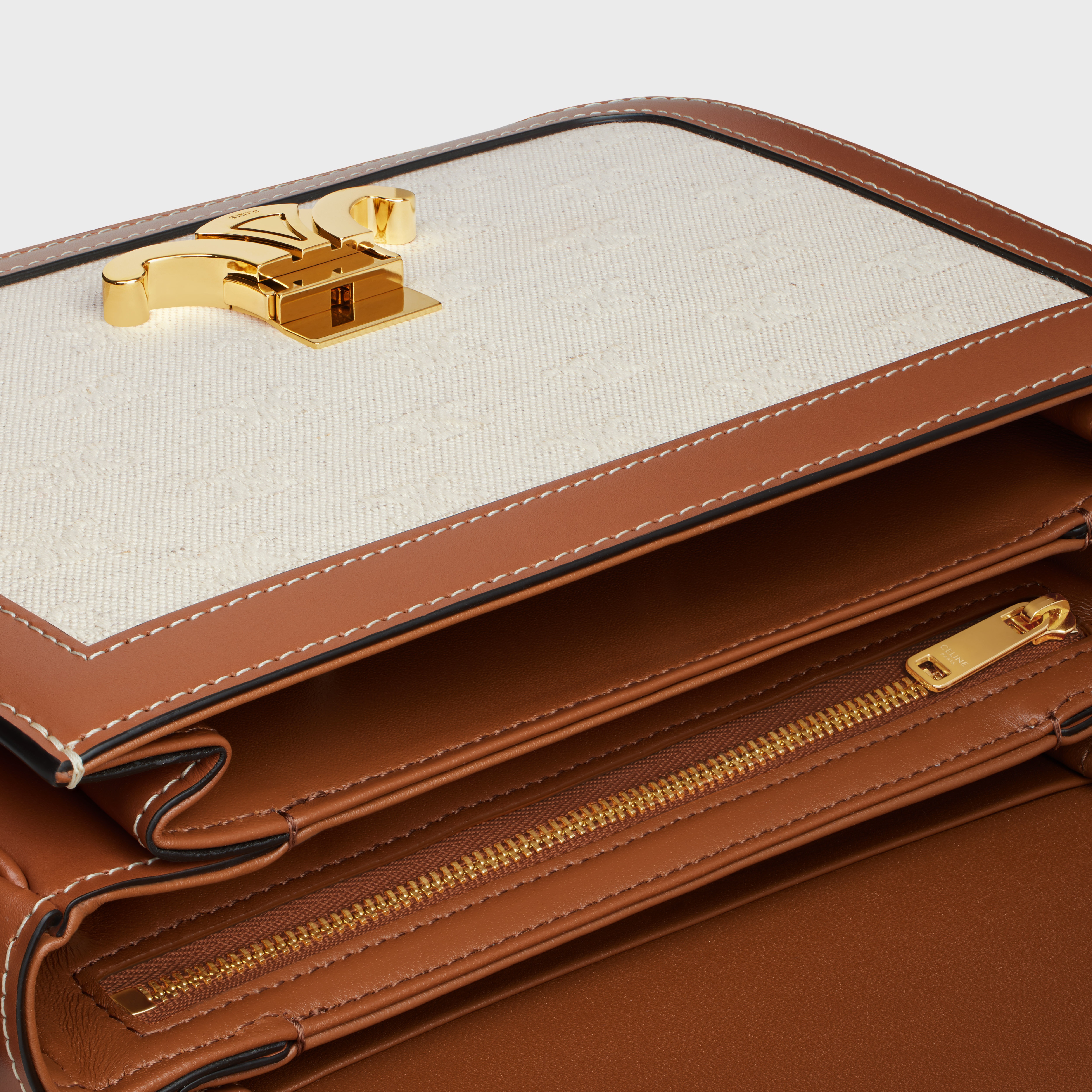 Classique Triomphe Bag in TEXTILE WITH TRIOMPHE ALL-OVER AND CALFSKIN - 4