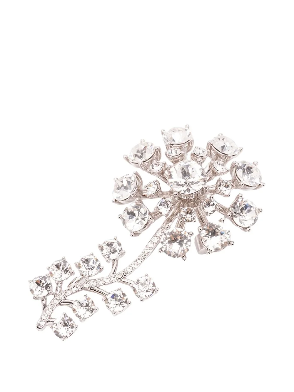 crystal-embelished floral brooch - 1